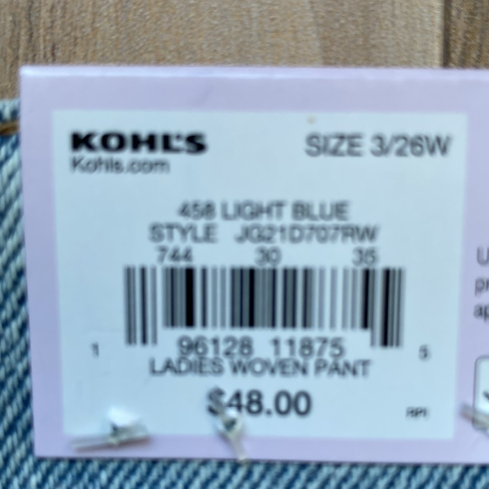 So Super high rise straight woven denim jean pant quilted design waistband 3 26 - Picture 13 of 17